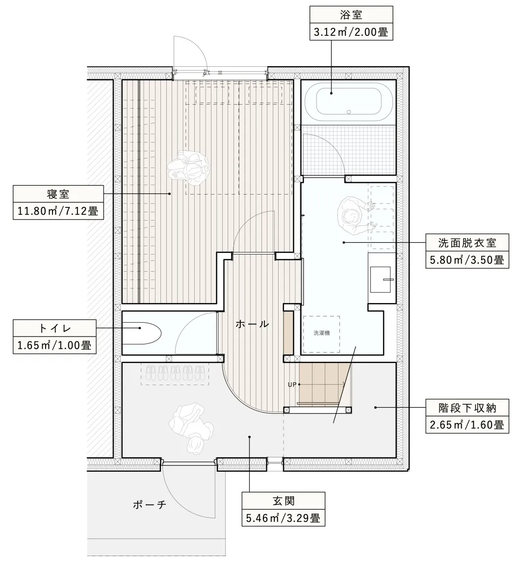 森のスミカ apartment. 1階間取り図