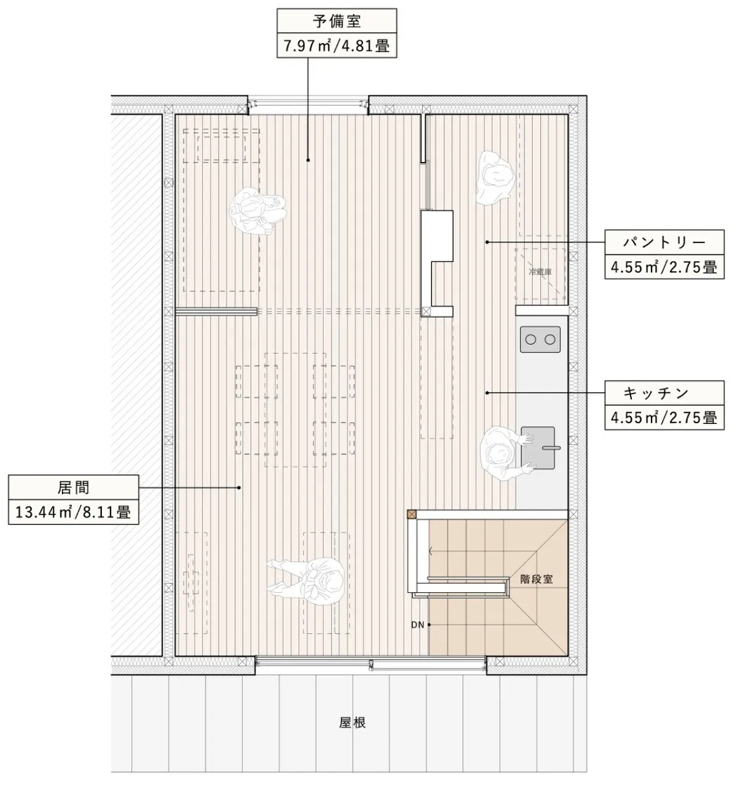 森のスミカ apartment. 2階間取り図